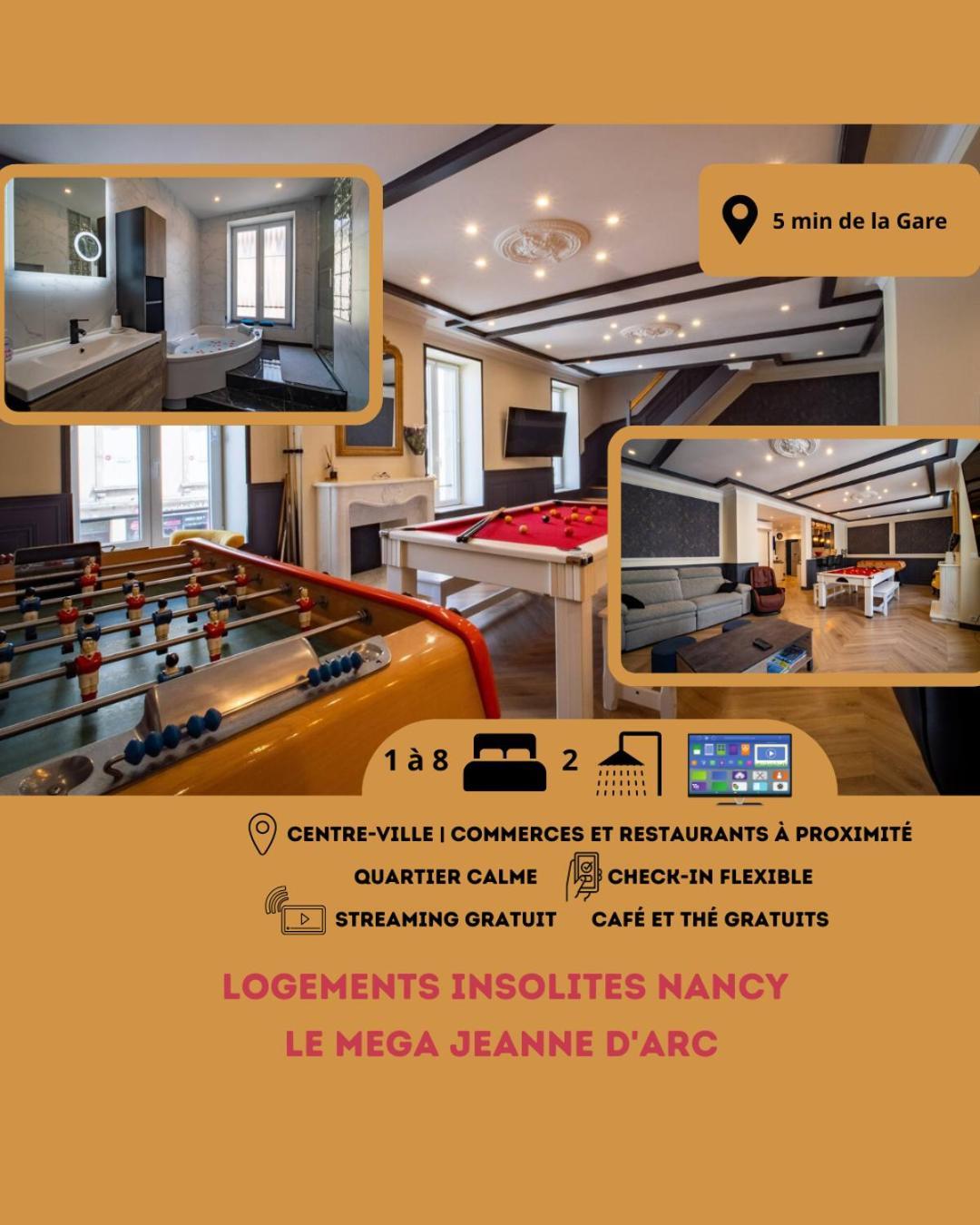 Mega Jeanne D'Arc Billard Baby Foot Logements Insolites Nancy Exterior foto